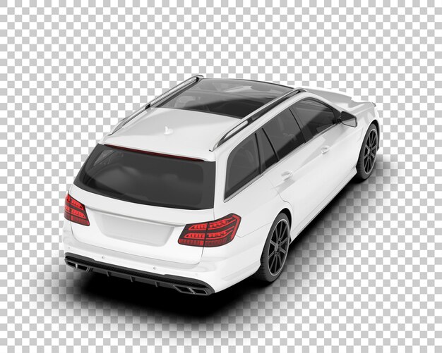 Auto de la ciudad blanco sobre un fondo transparente Ilustración de renderización 3D