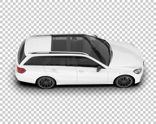 Auto de la ciudad blanco sobre un fondo transparente Ilustración de renderización 3D