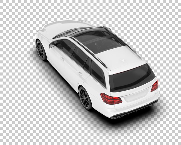 Auto de la ciudad blanco sobre un fondo transparente Ilustración de renderización 3D