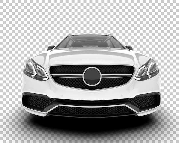 Auto de la ciudad blanco sobre un fondo transparente Ilustración de renderización 3D
