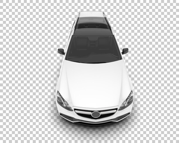 Auto de la ciudad blanco sobre un fondo transparente Ilustración de renderización 3D