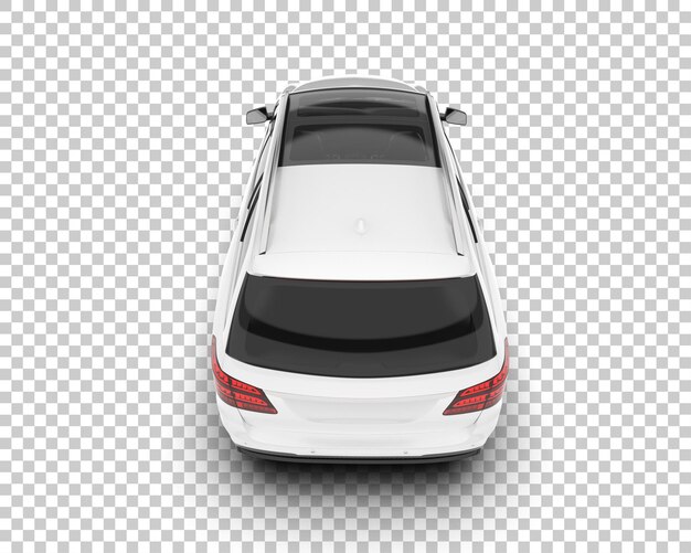 Auto de la ciudad blanco sobre un fondo transparente Ilustración de renderización 3D