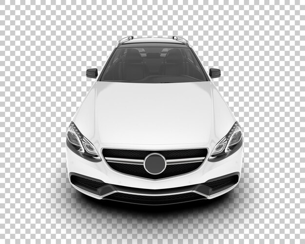 Auto de la ciudad blanco sobre un fondo transparente Ilustración de renderización 3D