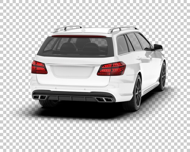 Auto de la ciudad blanco sobre un fondo transparente Ilustración de renderización 3D