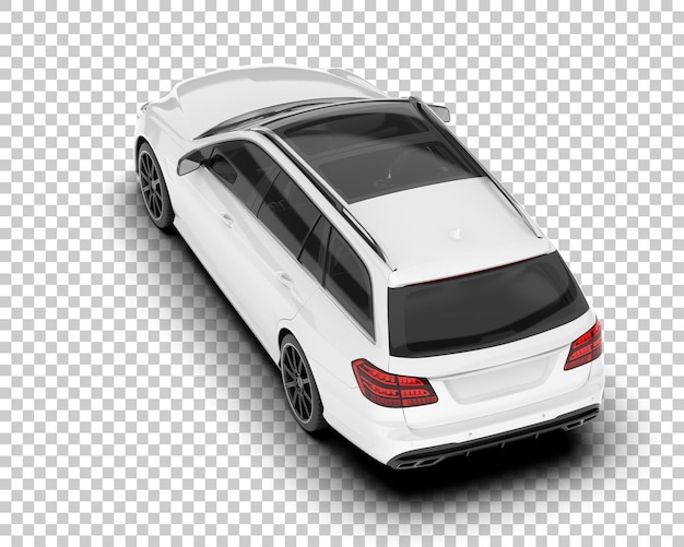 Auto de la ciudad blanco sobre un fondo transparente Ilustración de renderización 3D