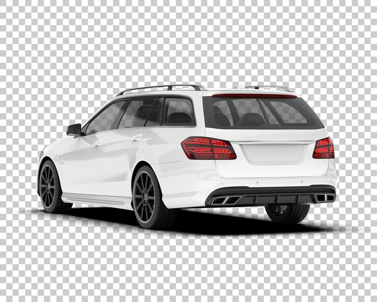 PSD auto de la ciudad blanco sobre un fondo transparente ilustración de renderización 3d