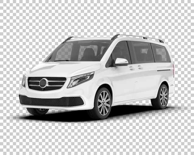Auto de la ciudad blanco sobre un fondo transparente Ilustración de renderización 3D