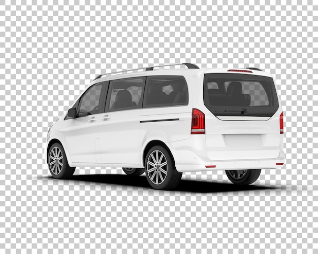 Auto de la ciudad blanco sobre un fondo transparente Ilustración de renderización 3D