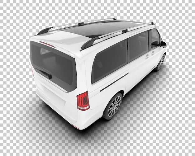 Auto de la ciudad blanco sobre un fondo transparente Ilustración de renderización 3D