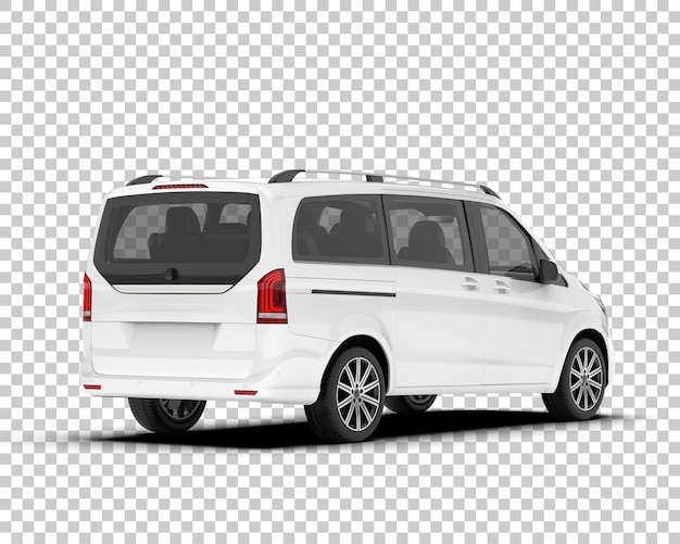 Auto de la ciudad blanco sobre un fondo transparente Ilustración de renderización 3D