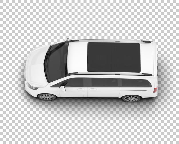 Auto de la ciudad blanco sobre un fondo transparente Ilustración de renderización 3D