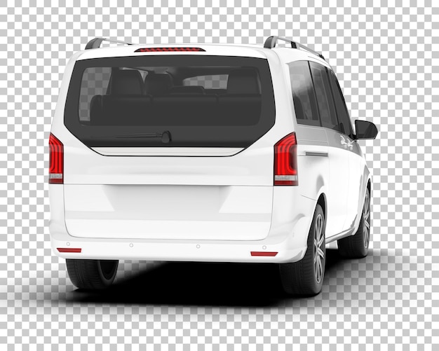 Auto de la ciudad blanco sobre un fondo transparente Ilustración de renderización 3D