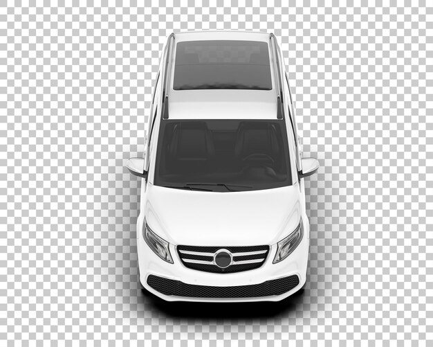 Auto de la ciudad blanco sobre un fondo transparente Ilustración de renderización 3D