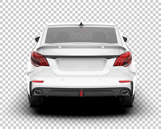 Auto de la ciudad blanco sobre un fondo transparente Ilustración de renderización 3D