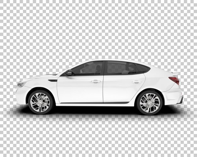 Auto de la ciudad blanco sobre un fondo transparente Ilustración de renderización 3D
