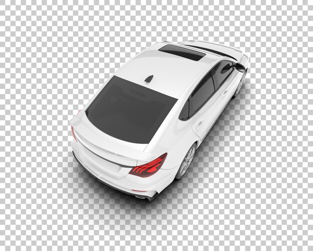 Auto de la ciudad blanco sobre un fondo transparente Ilustración de renderización 3D