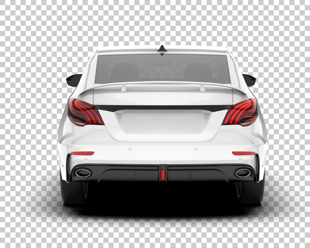 Auto de la ciudad blanco sobre un fondo transparente Ilustración de renderización 3D