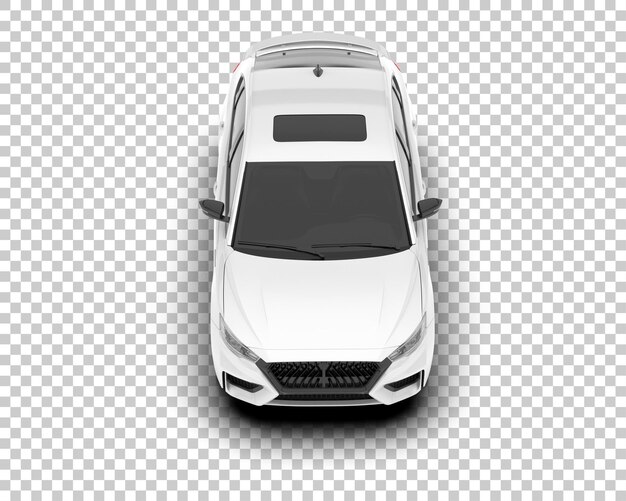 Auto de la ciudad blanco sobre un fondo transparente Ilustración de renderización 3D