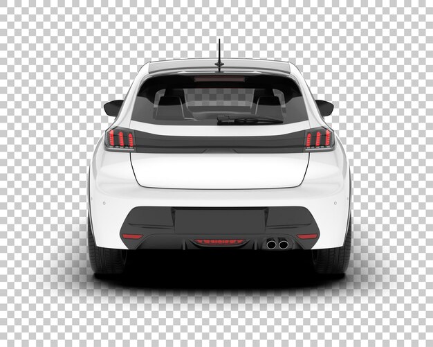 Auto de la ciudad blanco sobre un fondo transparente Ilustración de renderización 3D