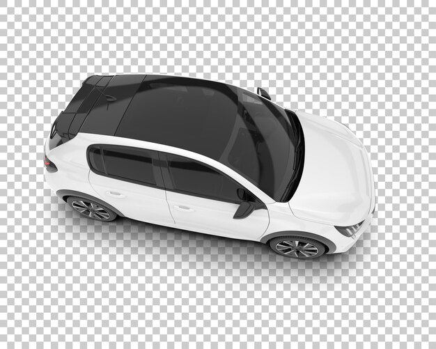 Auto de la ciudad blanco sobre un fondo transparente Ilustración de renderización 3D