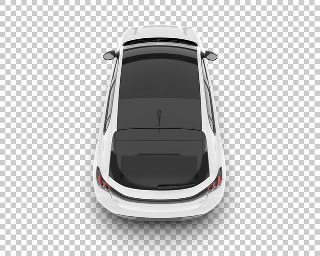 Auto de la ciudad blanco sobre un fondo transparente Ilustración de renderización 3D