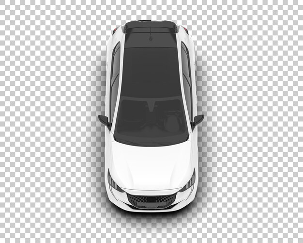 Auto de la ciudad blanco sobre un fondo transparente Ilustración de renderización 3D