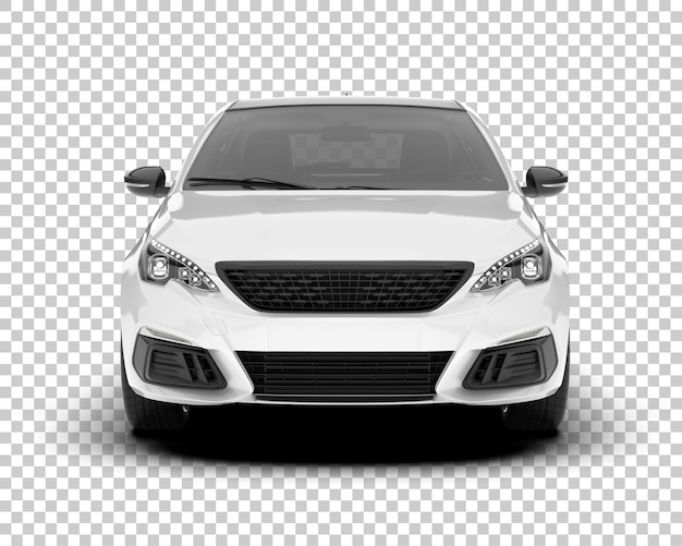 Auto de la ciudad blanco sobre un fondo transparente Ilustración de renderización 3D