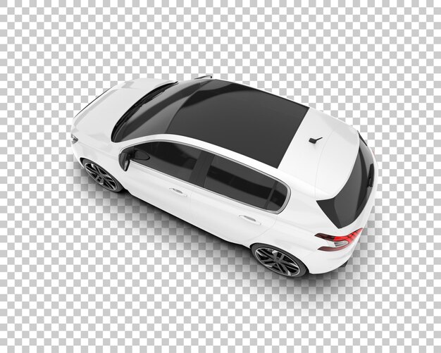 Auto de la ciudad blanco sobre un fondo transparente Ilustración de renderización 3D