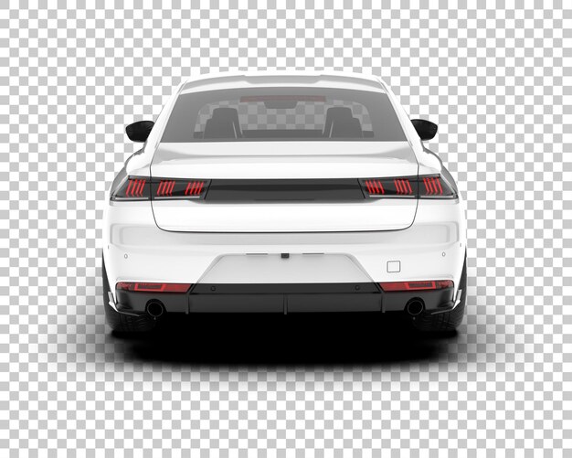 Auto de la ciudad blanco sobre un fondo transparente Ilustración de renderización 3D
