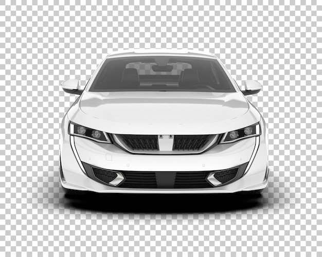 Auto de la ciudad blanco sobre un fondo transparente Ilustración de renderización 3D