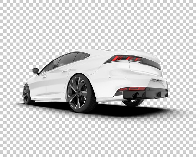 Auto de la ciudad blanco sobre un fondo transparente Ilustración de renderización 3D
