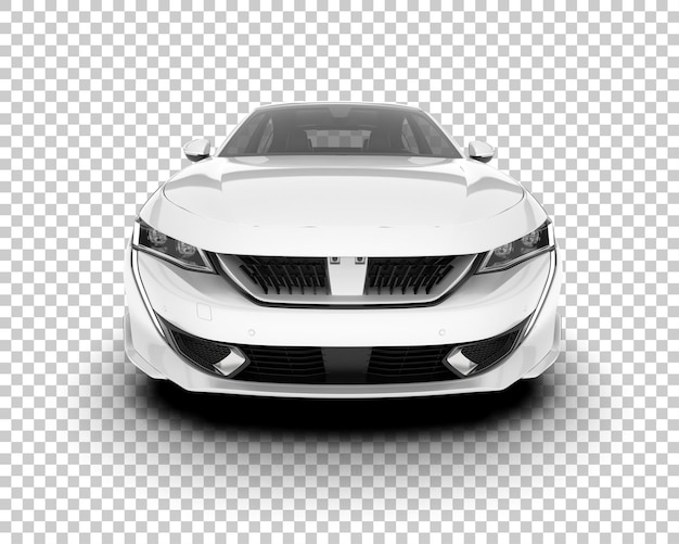 Auto de la ciudad blanco sobre un fondo transparente Ilustración de renderización 3D