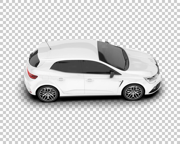 Auto de la ciudad blanco sobre un fondo transparente Ilustración de renderización 3D