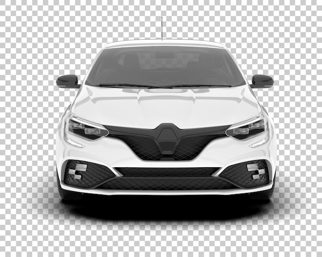 Auto de la ciudad blanco sobre un fondo transparente Ilustración de renderización 3D