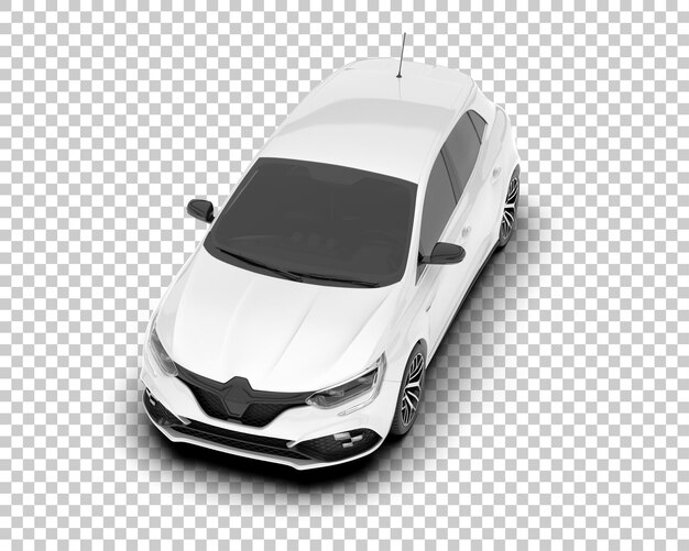Auto de la ciudad blanco sobre un fondo transparente Ilustración de renderización 3D