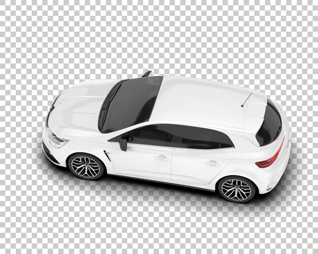 Auto de la ciudad blanco sobre un fondo transparente Ilustración de renderización 3D