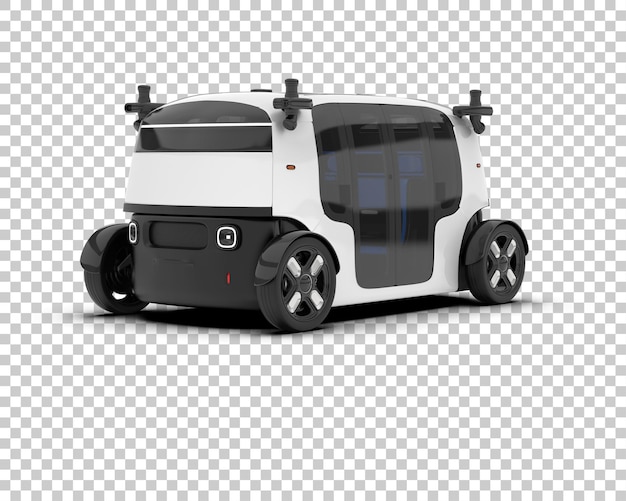 Auto de la ciudad blanco sobre un fondo transparente Ilustración de renderización 3D