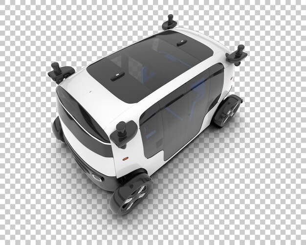 Auto de la ciudad blanco sobre un fondo transparente Ilustración de renderización 3D