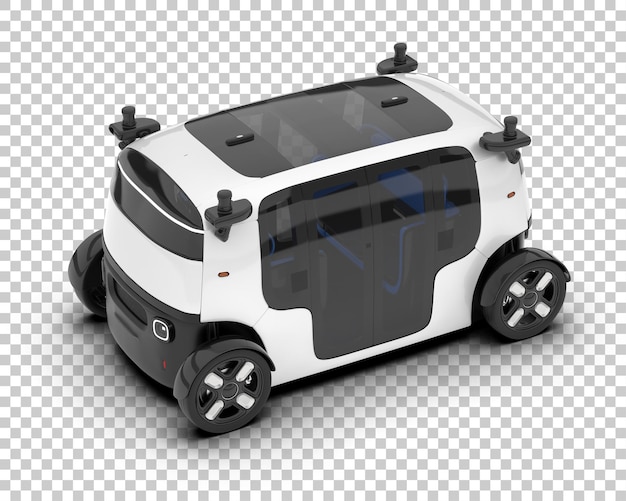 Auto de la ciudad blanco sobre un fondo transparente Ilustración de renderización 3D