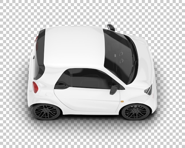 Auto de la ciudad blanco sobre un fondo transparente Ilustración de renderización 3D