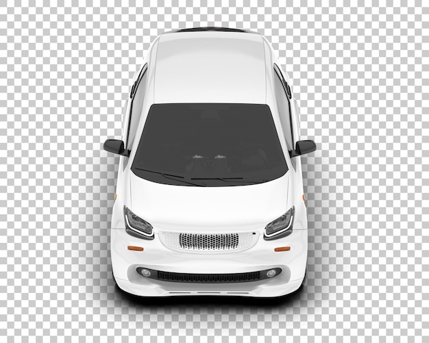 Auto de la ciudad blanco sobre un fondo transparente Ilustración de renderización 3D