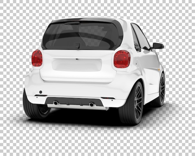 Auto de la ciudad blanco sobre un fondo transparente Ilustración de renderización 3D