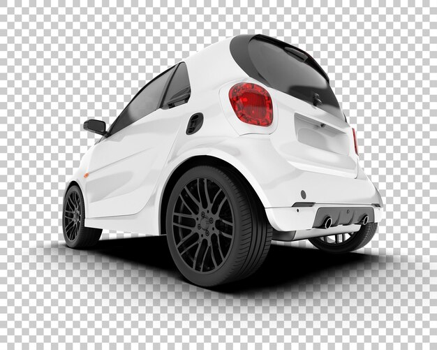 Auto de la ciudad blanco sobre un fondo transparente Ilustración de renderización 3D