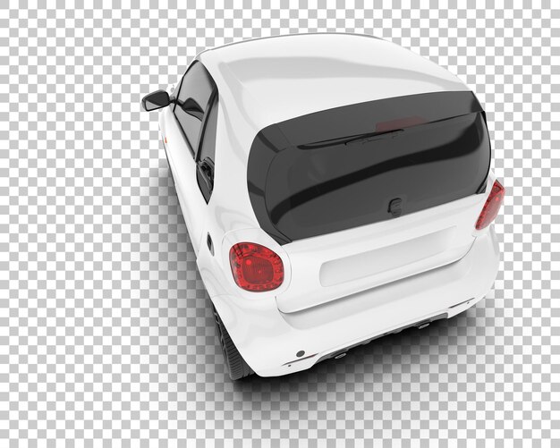 Auto de la ciudad blanco sobre un fondo transparente Ilustración de renderización 3D