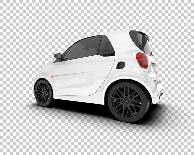Auto de la ciudad blanco sobre un fondo transparente Ilustración de renderización 3D