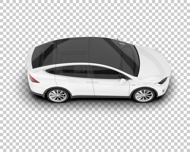 Auto de la ciudad blanco sobre un fondo transparente Ilustración de renderización 3D