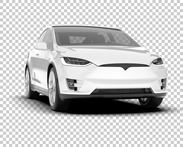 Auto de la ciudad blanco sobre un fondo transparente Ilustración de renderización 3D