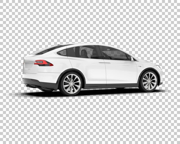 Auto de la ciudad blanco sobre un fondo transparente Ilustración de renderización 3D