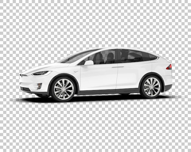 Auto de la ciudad blanco sobre un fondo transparente Ilustración de renderización 3D