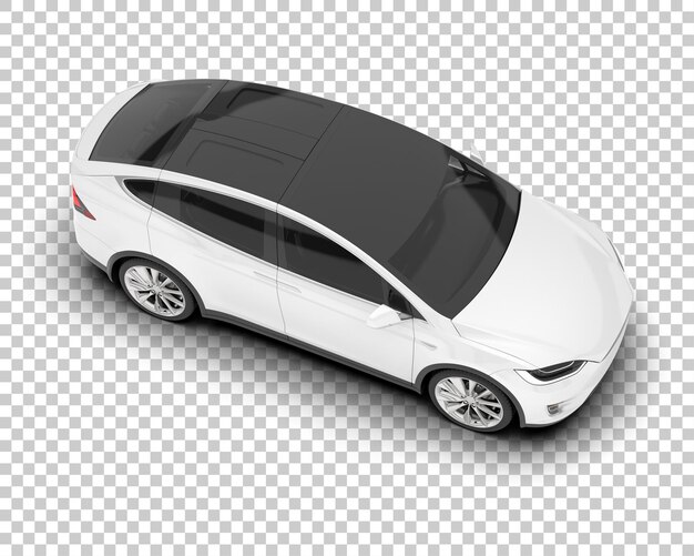 Auto de la ciudad blanco sobre un fondo transparente Ilustración de renderización 3D